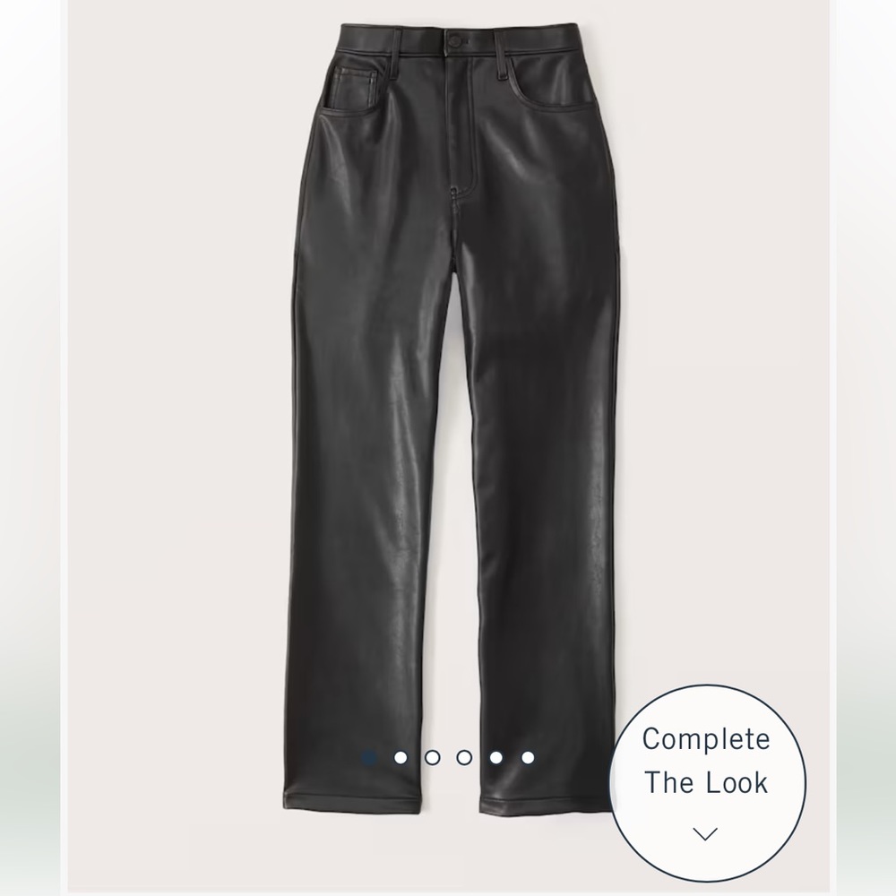 A&F Curve Love Vegan Leather 90s Straight Pant Ultra High Rise | Size 26/2